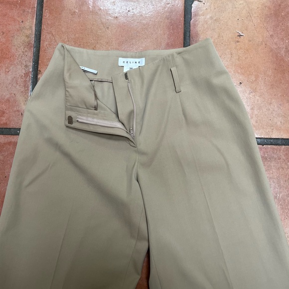 Celine Vintage Wide Leg Tan Trousers - Picture 7 of 12